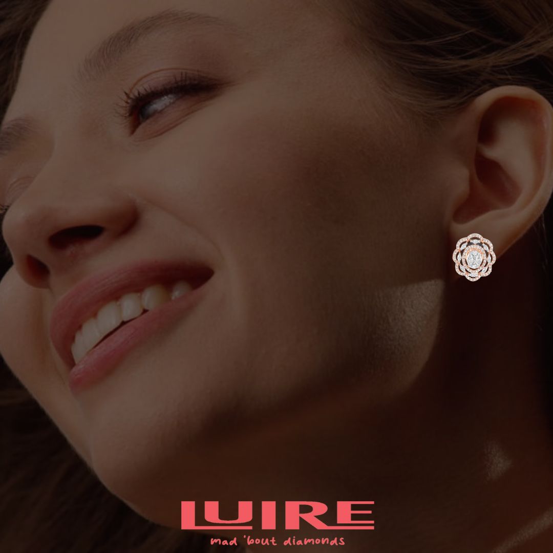 Gold & Diamond Stud Earrings