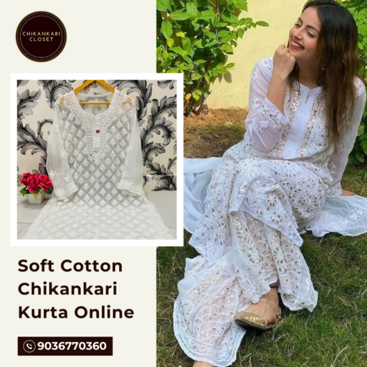 Soft Cotton Chikankari Kurta Online – Chikankari Closet