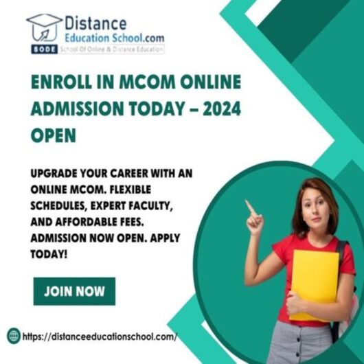 MCom Online Admission