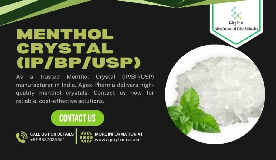 Certified Menthol Crystal (IP/BP/USP) Manufacturer in India