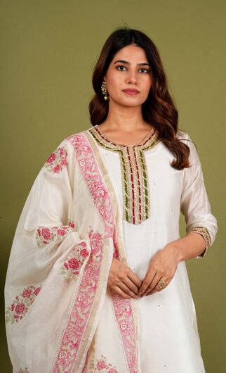 Floral Print cotton Kurta Set, Mul Chanderi 2 Piece Kurta Set, Mul Chanderi fabric women dress