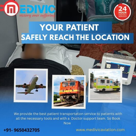 Pick Medivic Aviation Train Ambulance in Raipur to get patients to the hospital on time