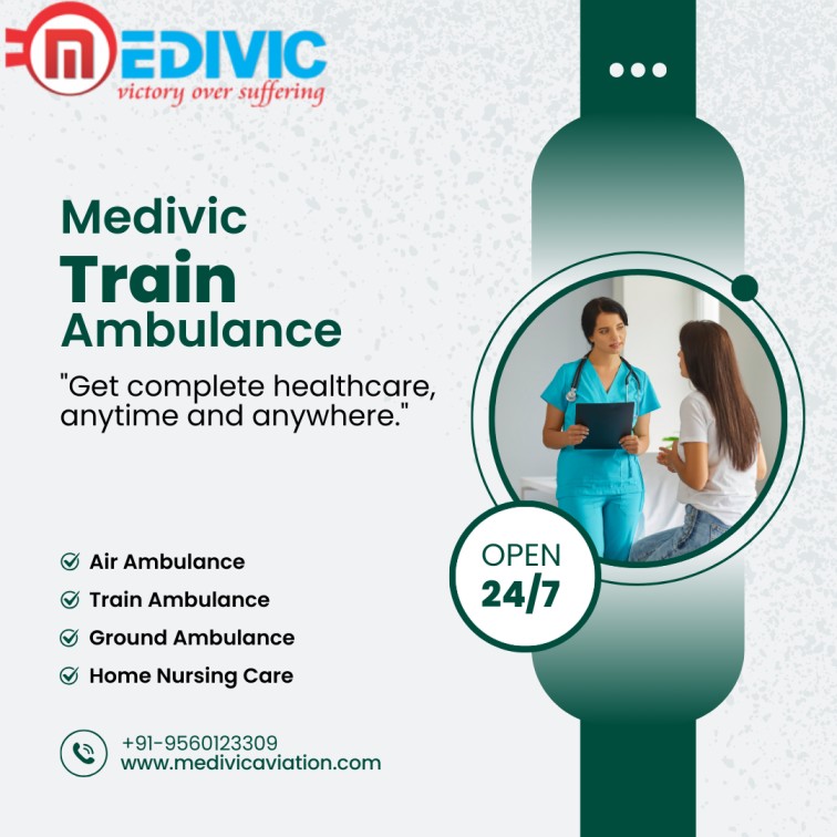 Medivic Aviation Train Ambulance Service in Varanasi giving instant service