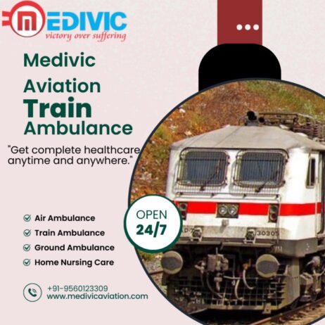 Medivic Aviation Train Ambulance Services in Varanasi provides a nurse/doctor with all basic facilities