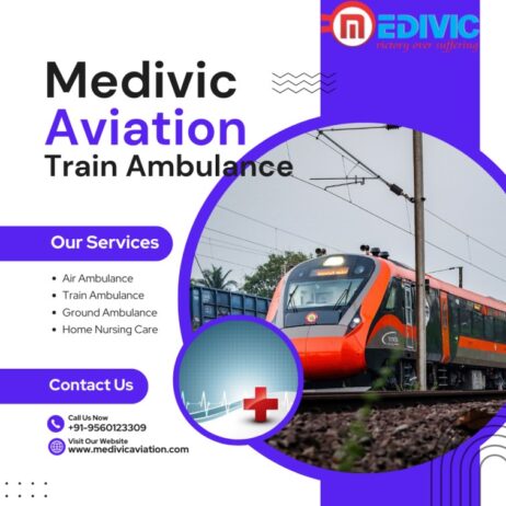 Medivic Aviation Train Ambulance Service in Guwahati provides an AC train seat to our patients