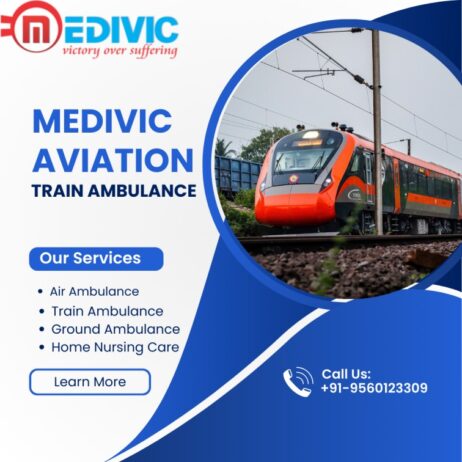Medivic Aviation Train Ambulance Service in Ranchi provides an AC train seat to our patients