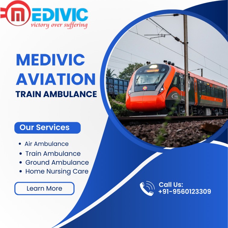 Medivic Aviation Train Ambulance Service in Ranchi provides an AC train seat to our patients