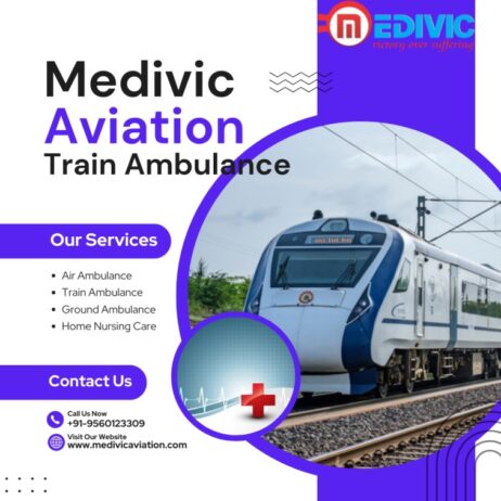 Medivic Aviation Train Ambulance Service in Kolkata provides an AC train to our patients