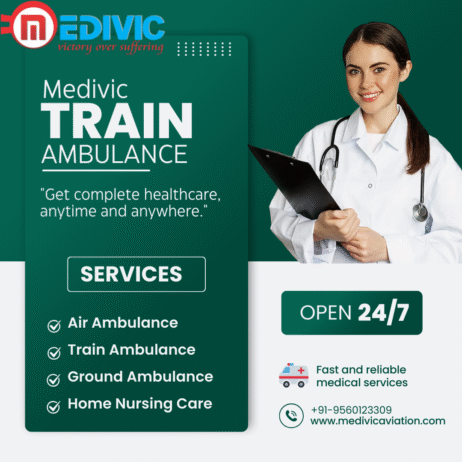 Medivic Aviation Train Ambulance Service in Lucknow provide several facilities