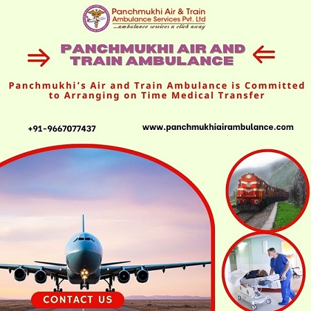 Take Panchmukhi Air and Train Ambulance Service in Lucknow with an Advanced Ventilator Setup