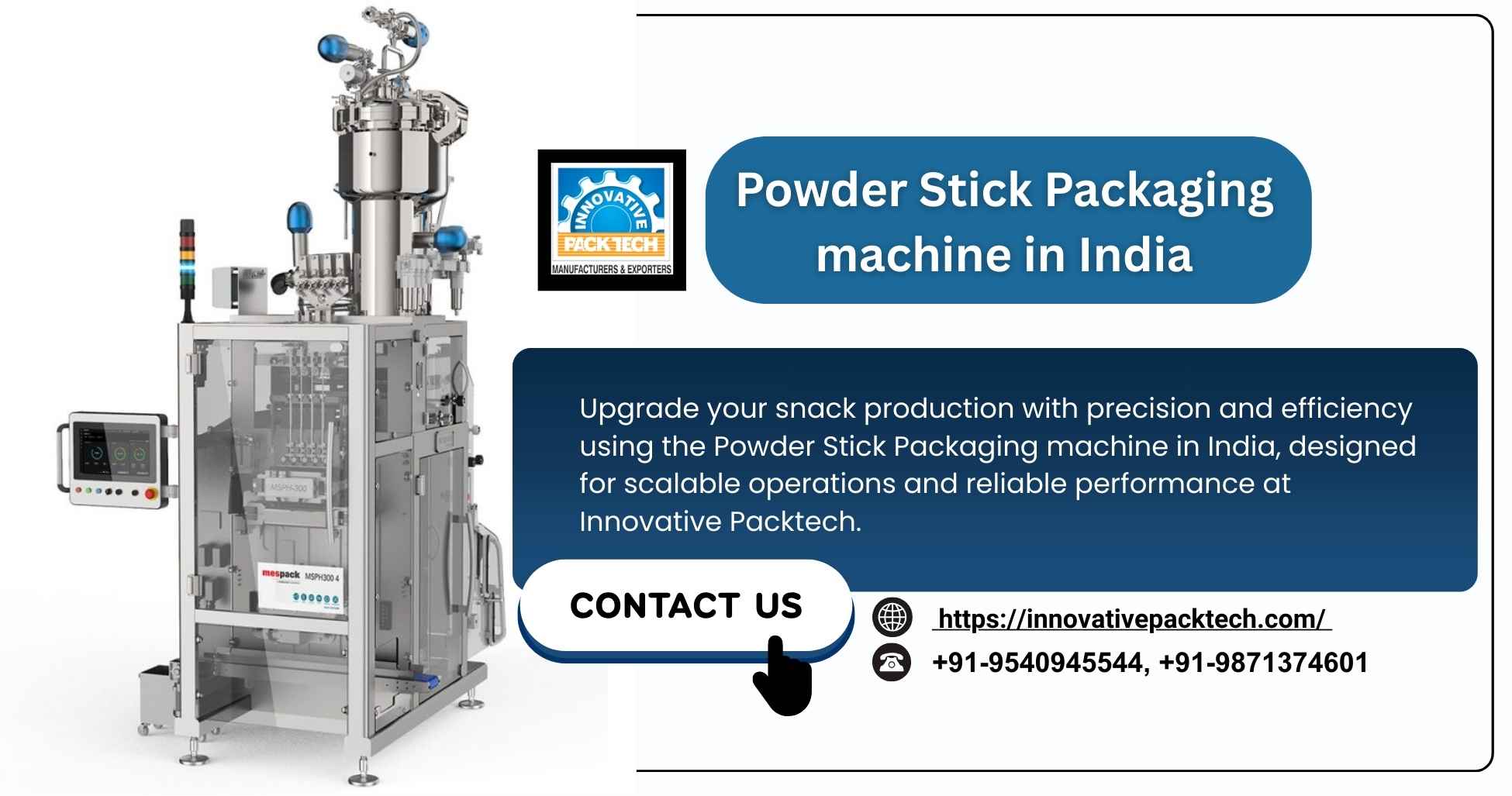 Powder Stick Packaging machine in India for Consistency