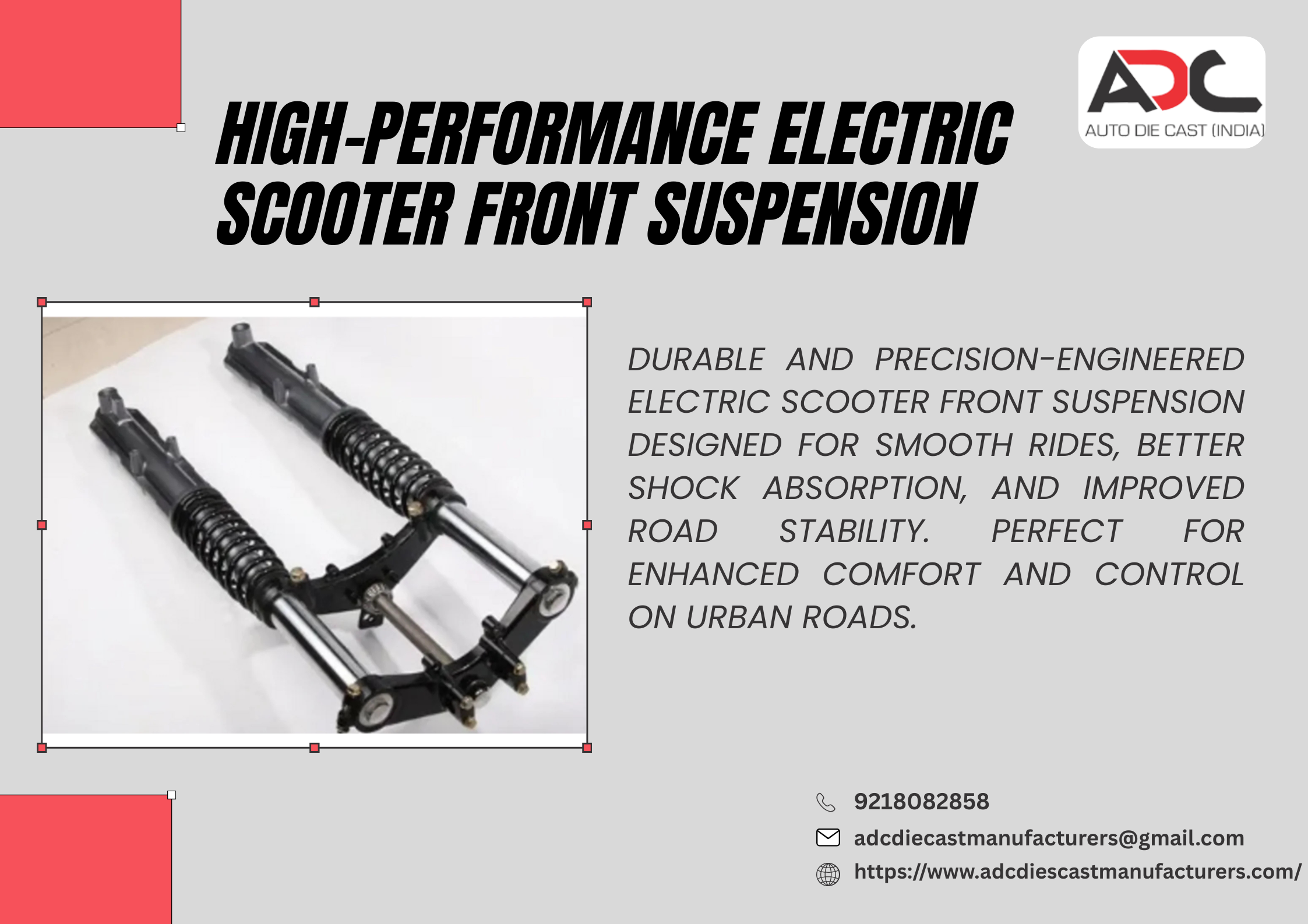 Premium Electric Scooter Front Suspension | Smooth Ride & Superior Control