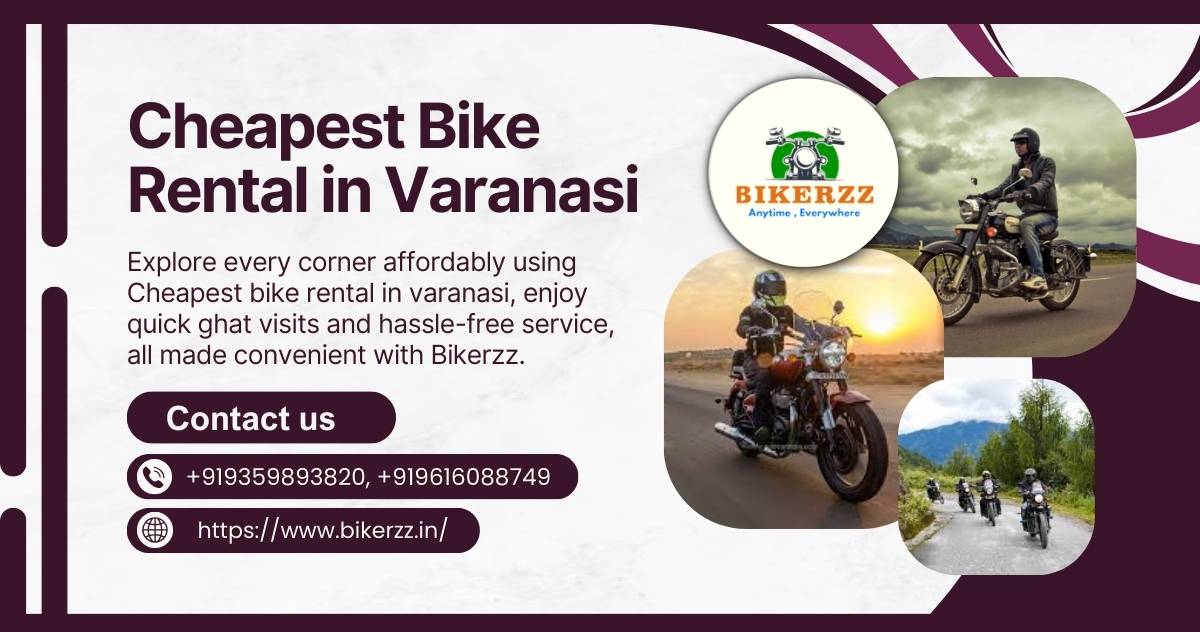 Ride Across Ghats with Cheapest bike rental in varanasi
