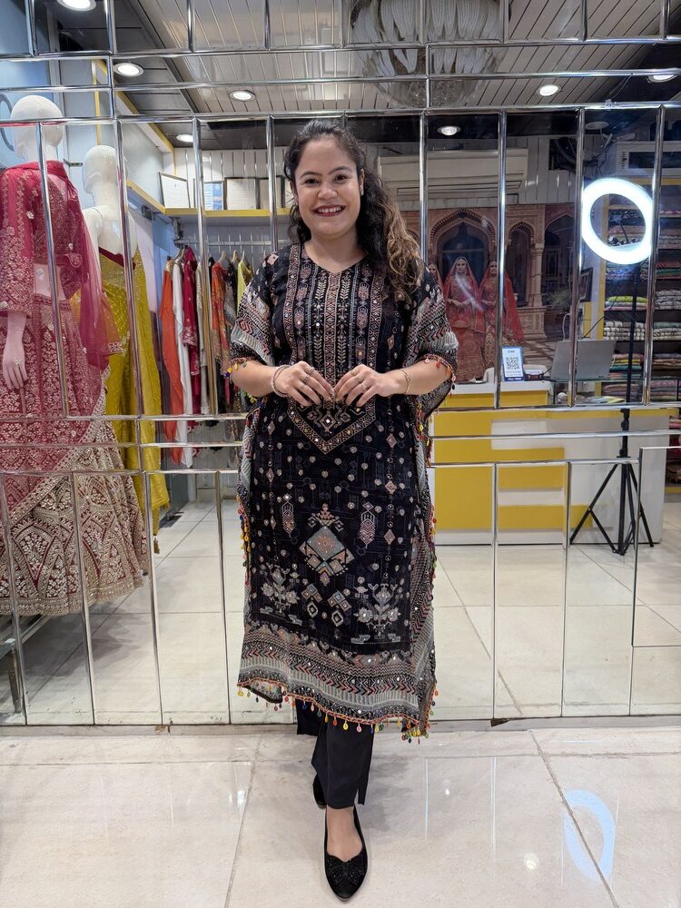 Black Kaftan Readymade Set