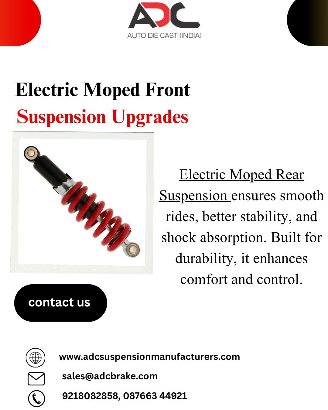 Electric Moped Front Suspension Upgrades