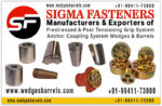 Post Tensioning wedges and barrels, pre stressed anchor grip system, anchor heads plates manufacturers exporters in India UAE Spain Oman Bangladesh South Africa Kuwait