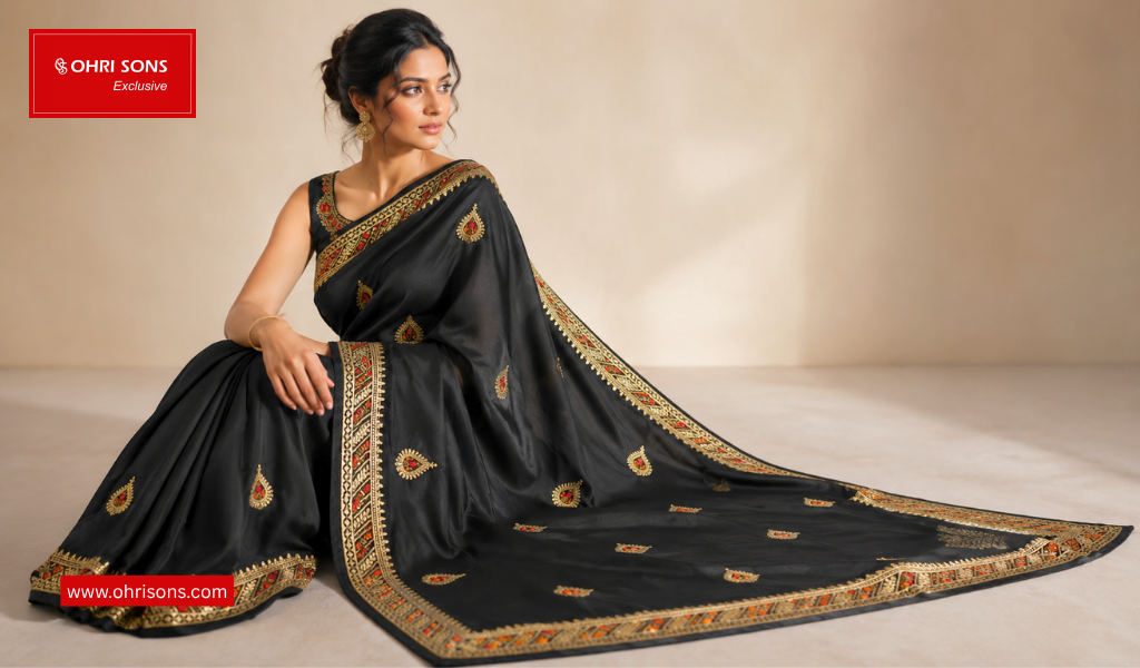 Buy Black Georgette Saree
