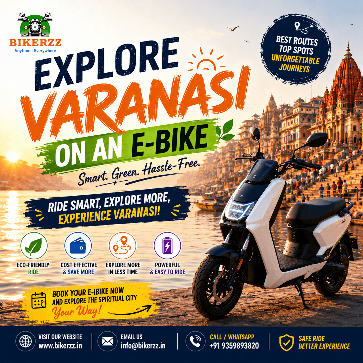 Experience the Spiritual City on a Modern E-Bike