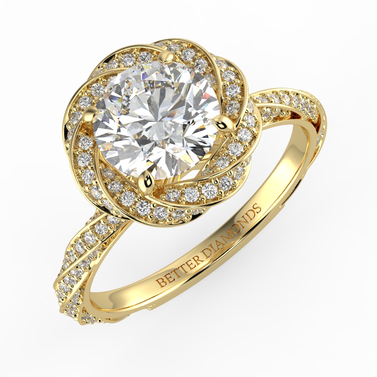 Parinita – 14K YG 1.4 ct Lab Grown Diamond Halo Ring