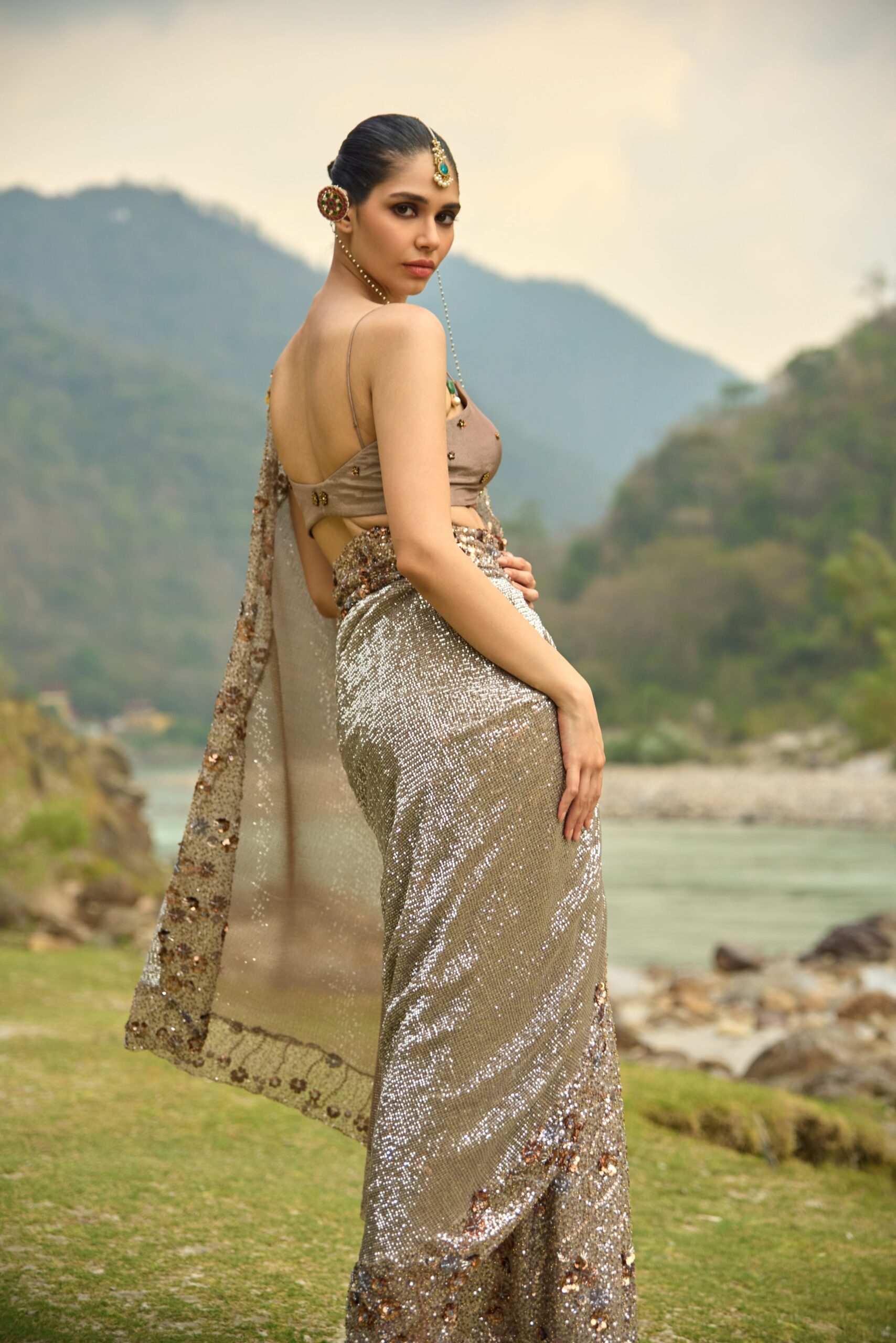 Aureum Sequin Saree Set