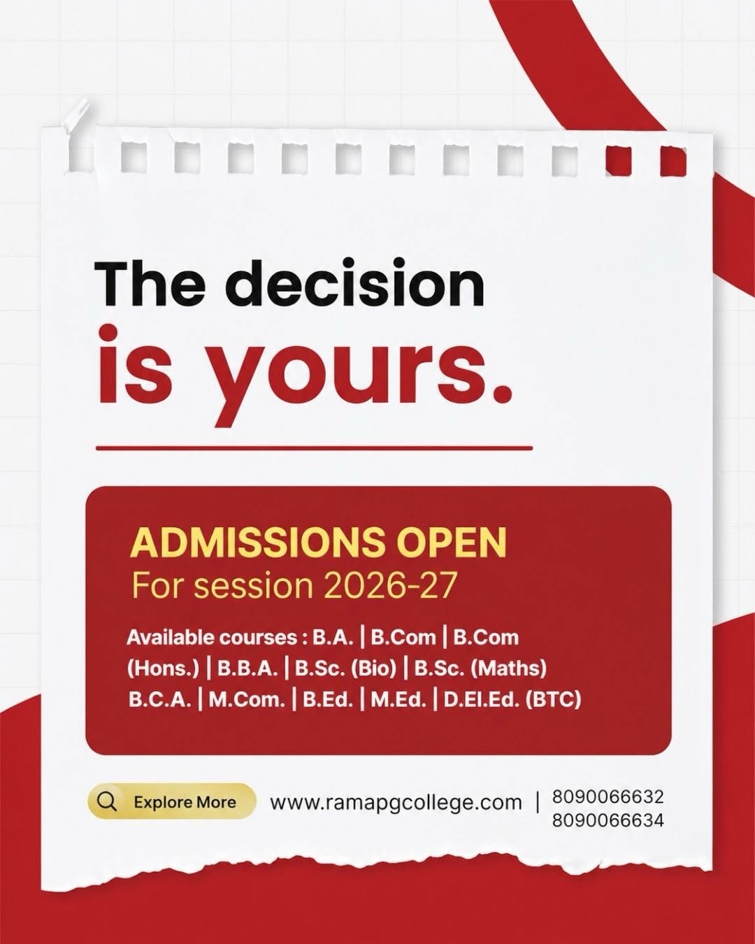 🎓 Admissions Open 2026–2027 | Rama PG College, Lucknow