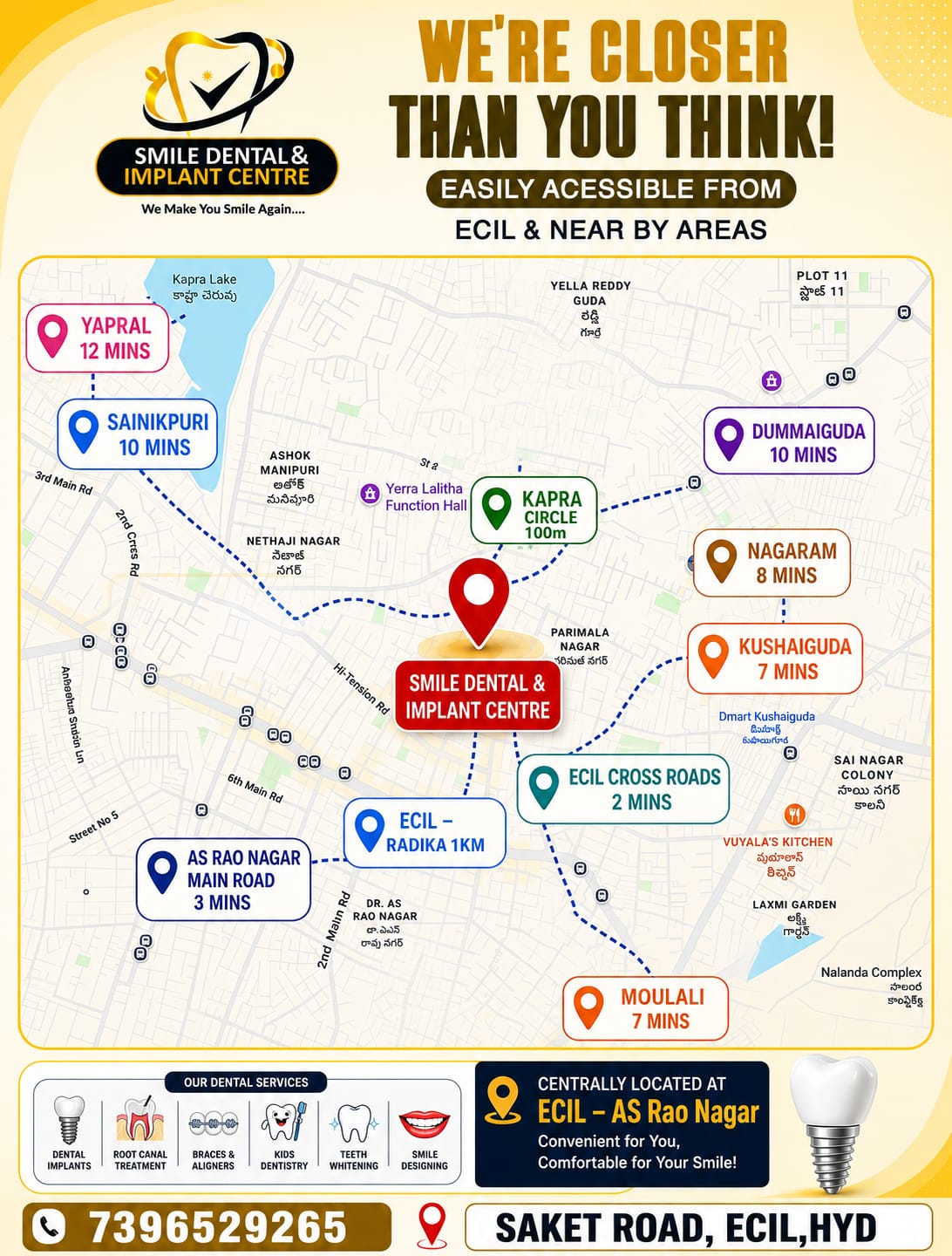 Smile Dental & Implant Centre | Trusted Dentist & Dental Clinic in ECIL, AS Rao Nagar, Hyderabad