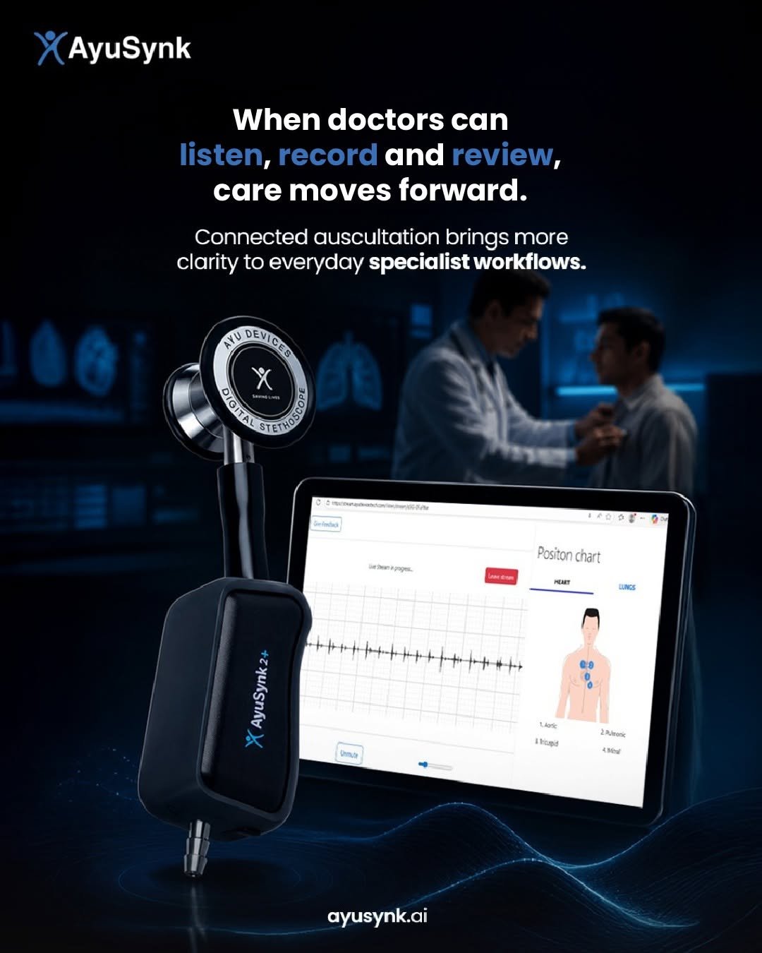 Stethoscope with Digital Display – AyuSynk AI, Bangalore