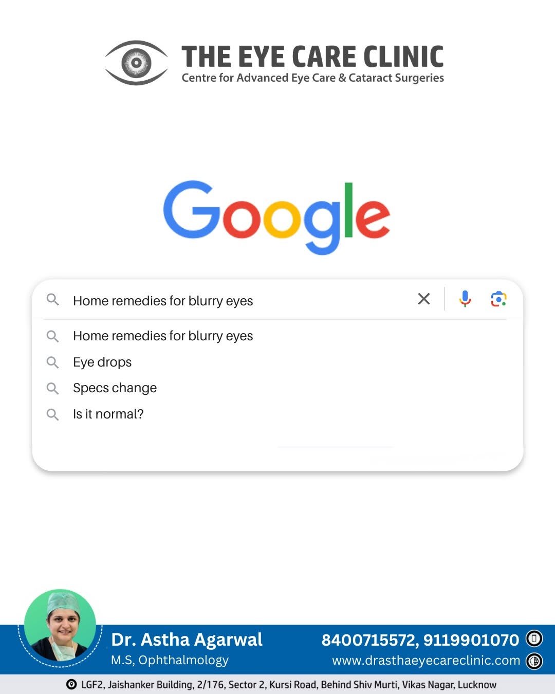 STOP GOOGLING YOUR VISION SYMPTOMS – CONSULT A SPECIALIST