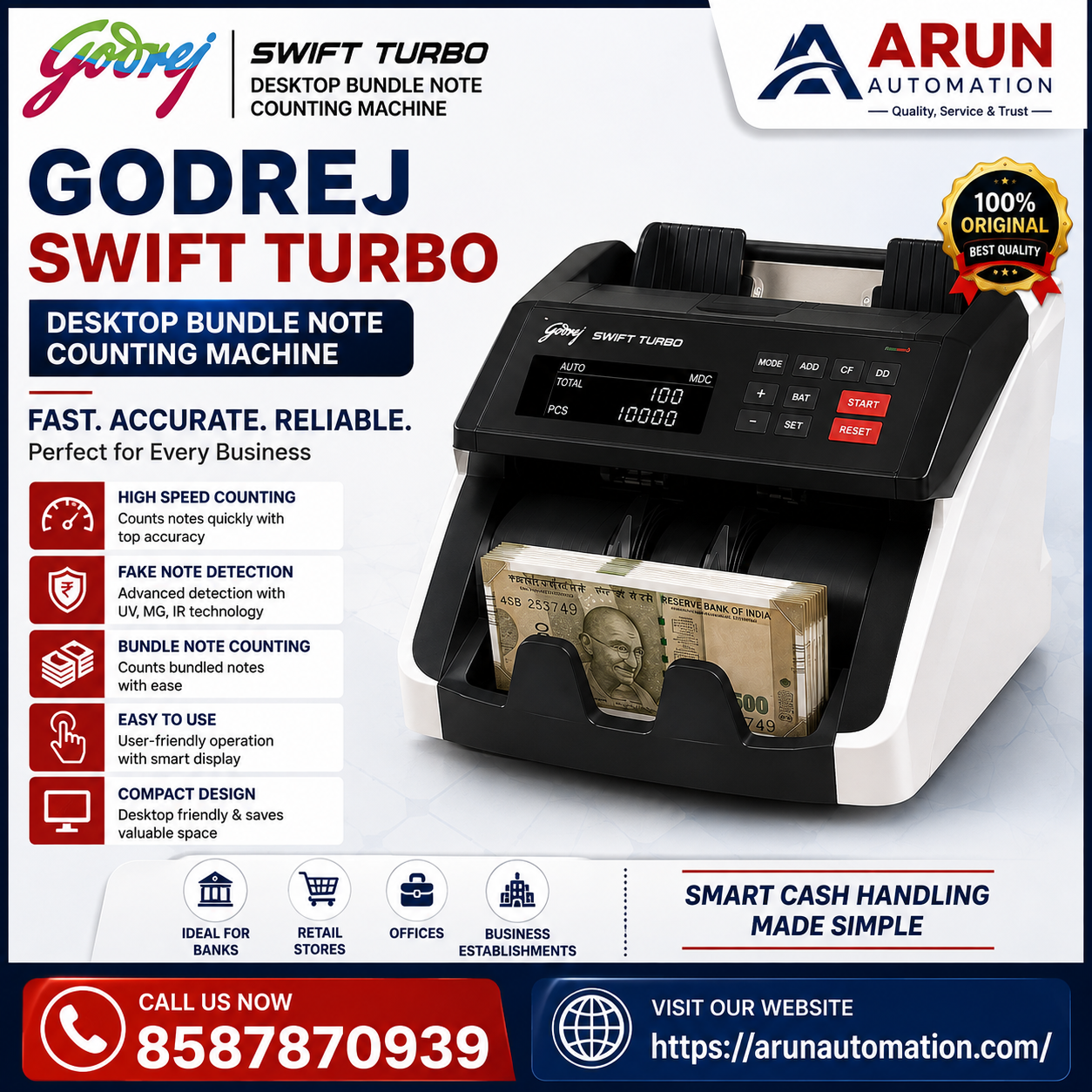 Godrej Swift Turbo Desktop Bundle Note Counting Machine