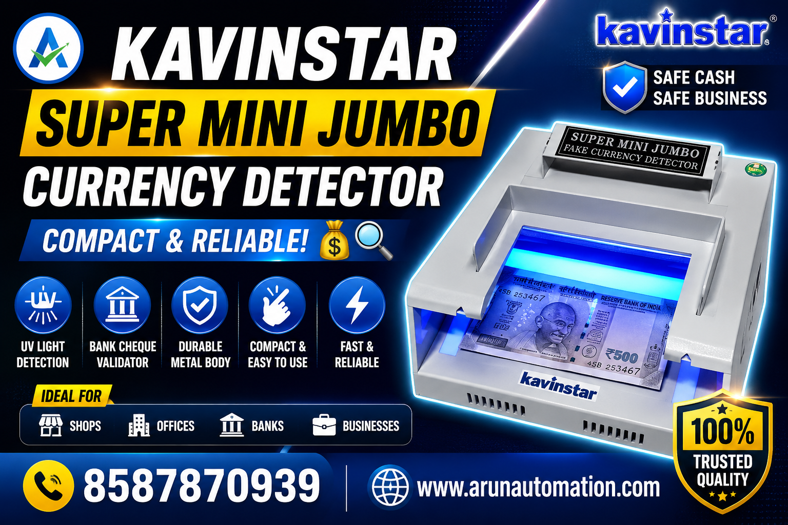 Reliable | Kavinstar SUPER MINI JUMBO Currency Detector