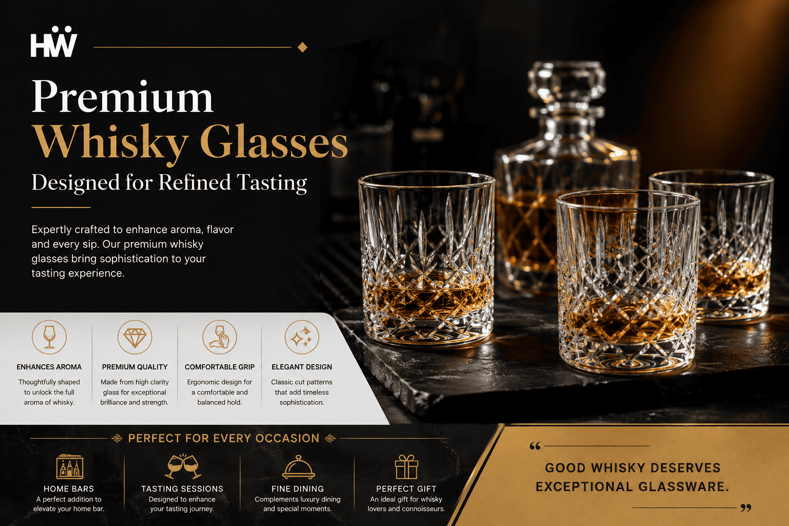 Premium Whisky Glasses Designed for Refined Tasting