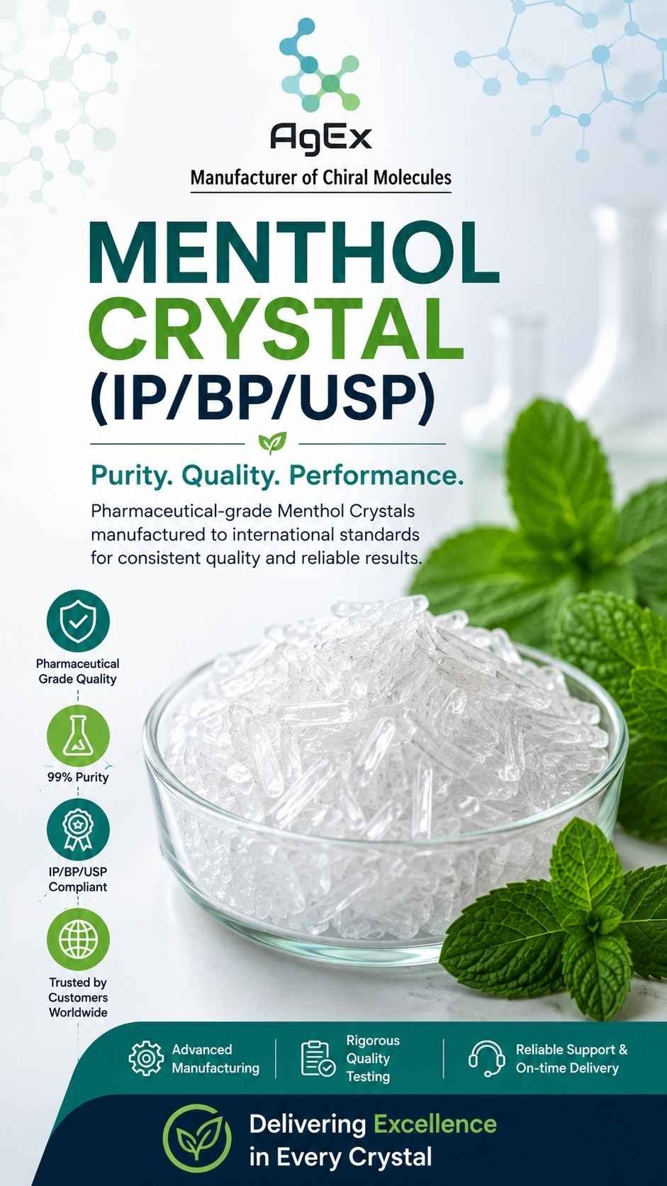 Premium Menthol Crystal Manufacturer & Supplier | Agex Pharma