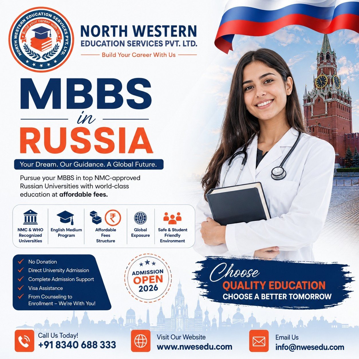 Skip the Stress. Pack Your Stethoscope. Russia Awaits! 🩺🇷🇺