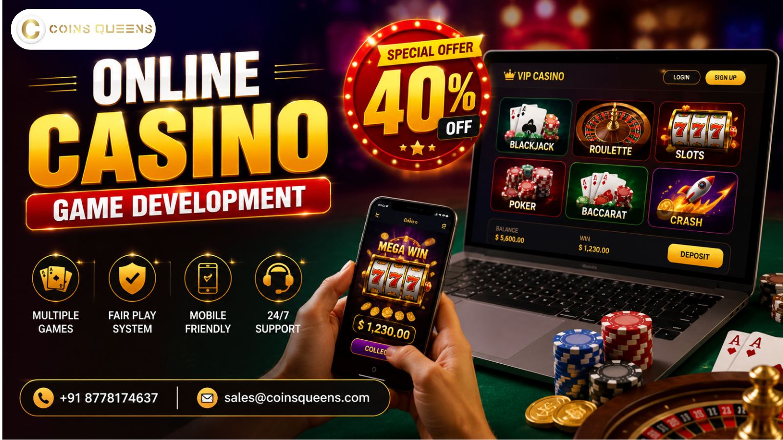 Online Casino Game Development – Get 40% OFF on Premium Casino Solutions