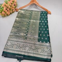 Bottle-Green-Silk-Saree