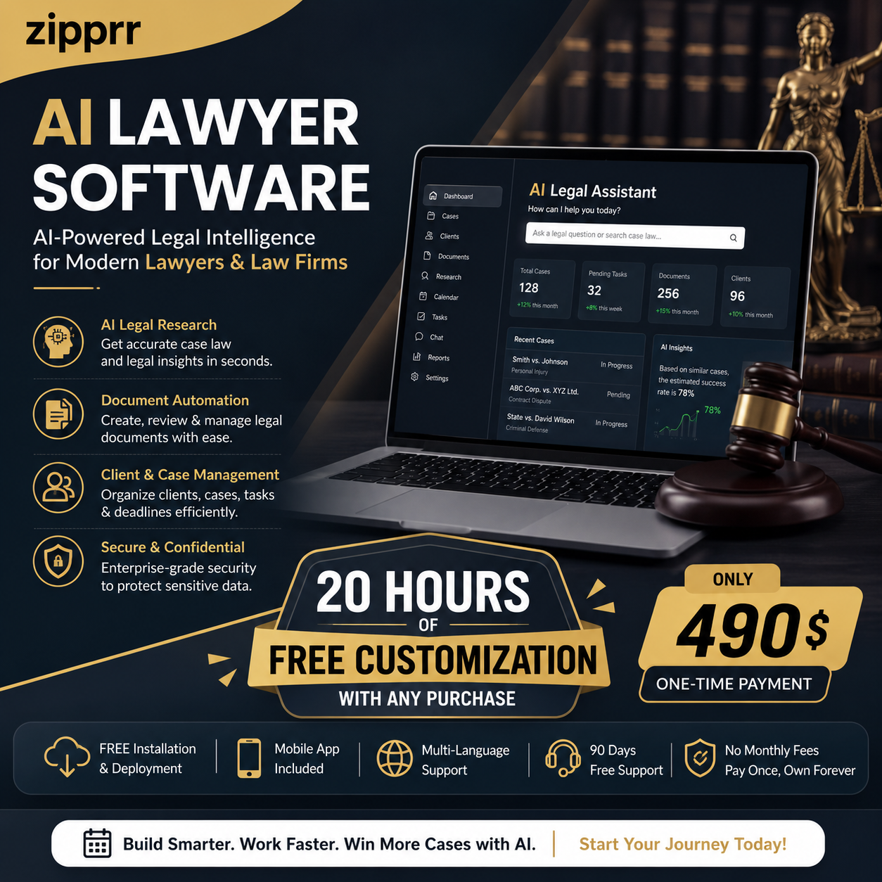 Need Secure Legal Software? Zipprr AI Lawyer Software, $490