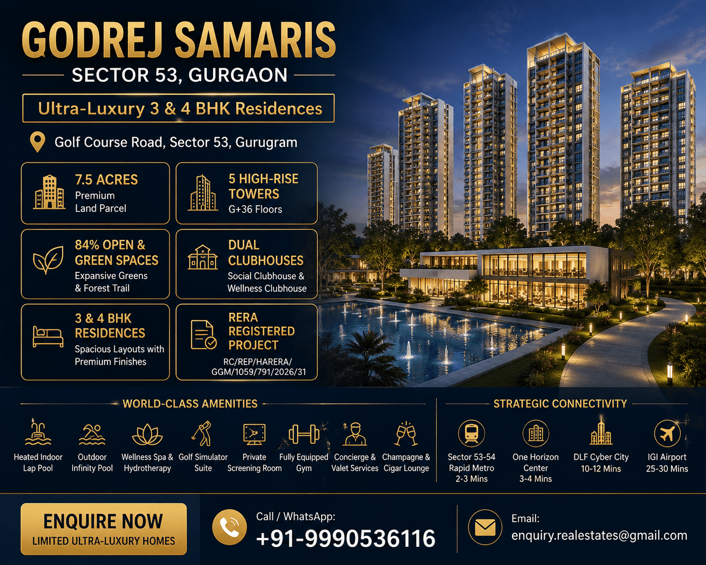 Godrej Samaris Sector 53 Gurgaon – Premium 3 & 4 BHK Luxury Residences
