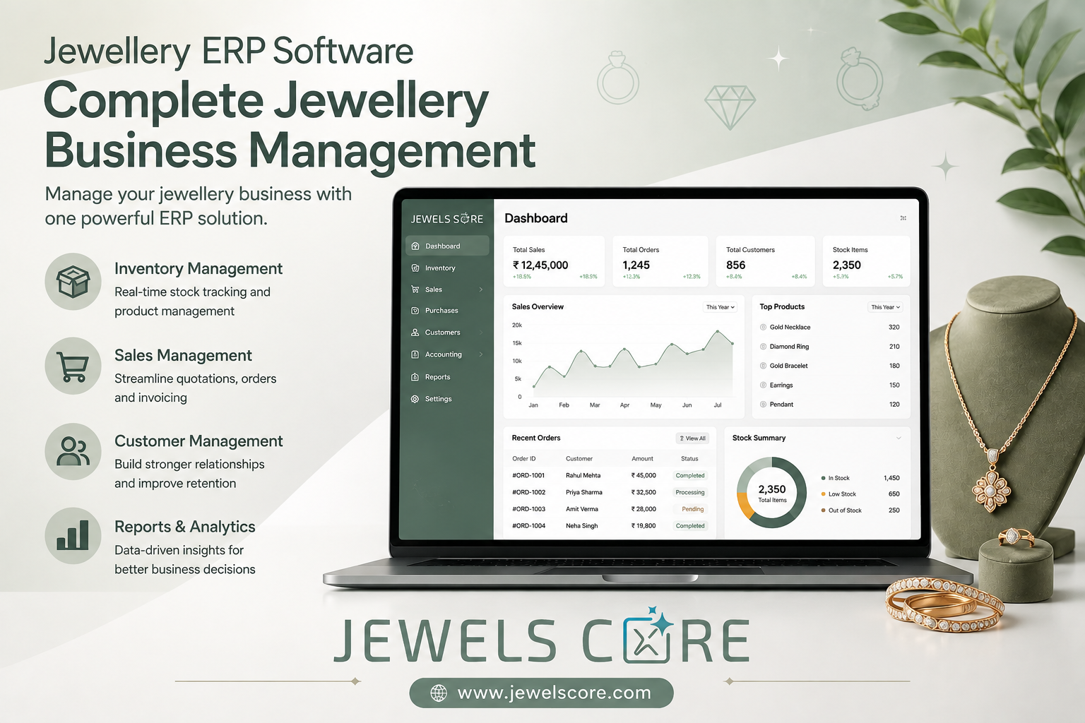 Best Jewellery ERP Software for Retailers & Manufacturers | Jewels core