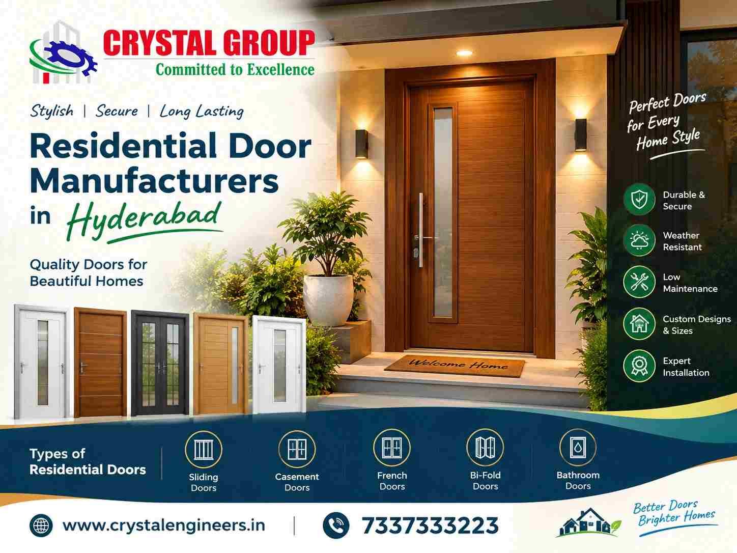 CRYSTAL ENGINEERS – Reliable Residential Door Solutions in Hyderabad