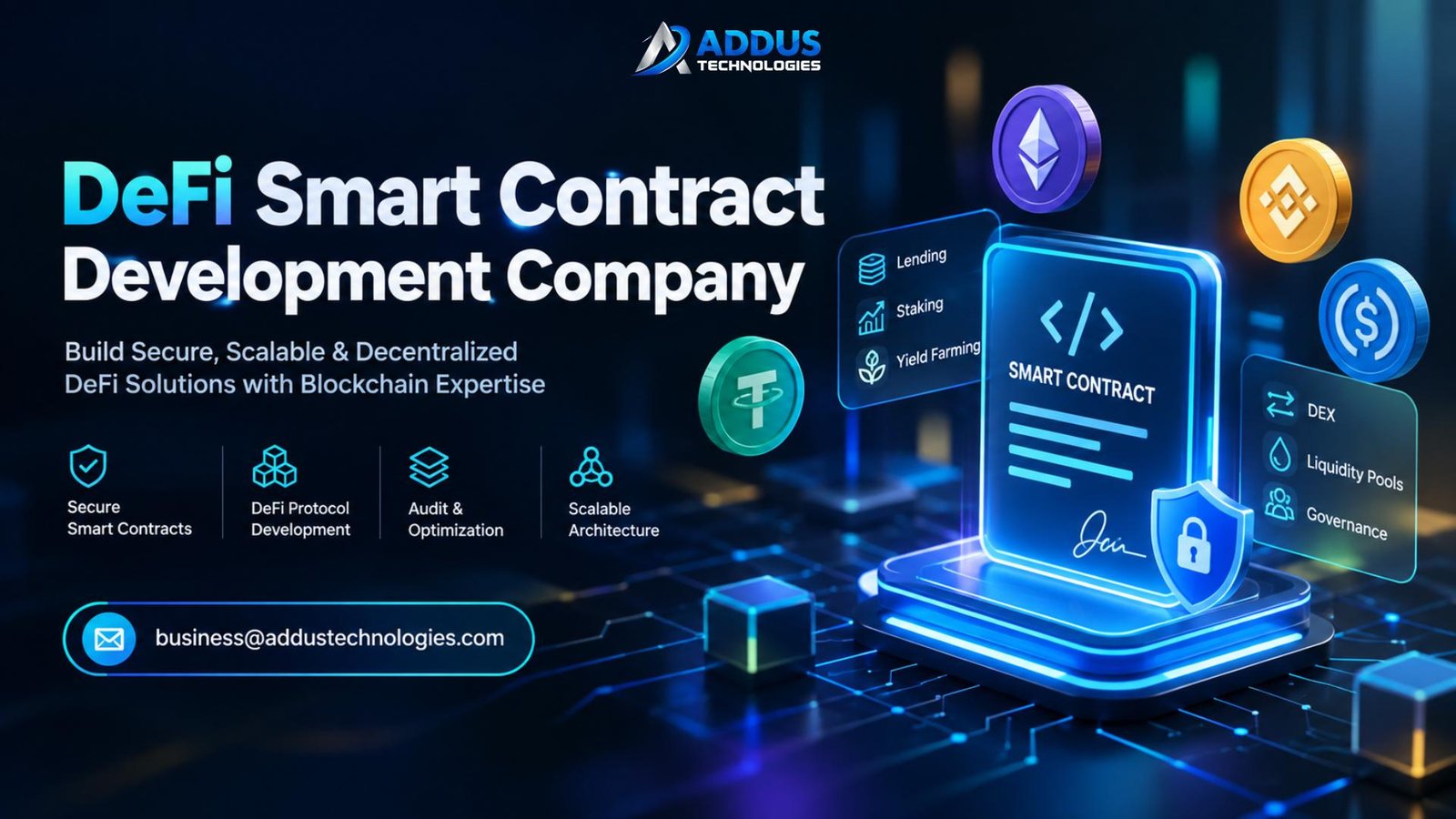 DeFi Smart Contract Development Company for Business-Focused DeFi Ecosystems