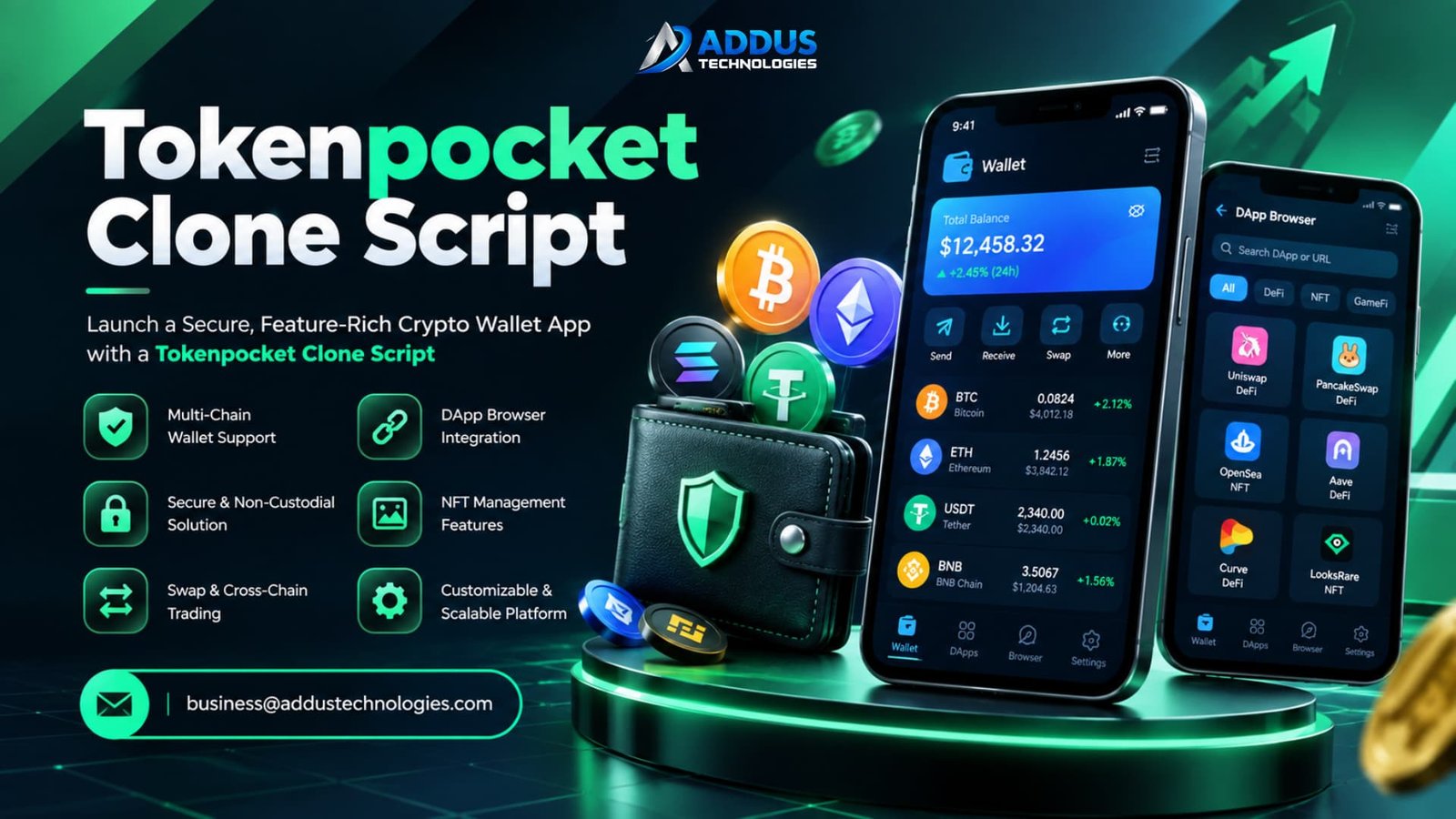 TokenPocket Clone Script for Launching a Custom Multi-Chain Wallet